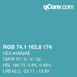 Code couleur: RGB 74.1 162.8 174 | qconv.com