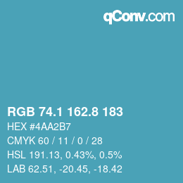 Color code: RGB 74.1 162.8 183 | qconv.com
