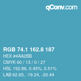 Farbcode: RGB 74.1 162.8 187 | qconv.com