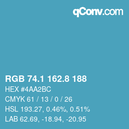 Farbcode: RGB 74.1 162.8 188 | qconv.com