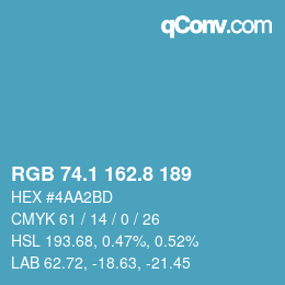 Farbcode: RGB 74.1 162.8 189 | qconv.com