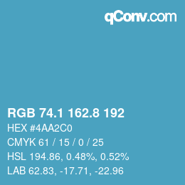 Color code: RGB 74.1 162.8 192 | qconv.com
