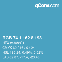 Color code: RGB 74.1 162.8 193 | qconv.com