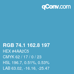 Color code: RGB 74.1 162.8 197 | qconv.com