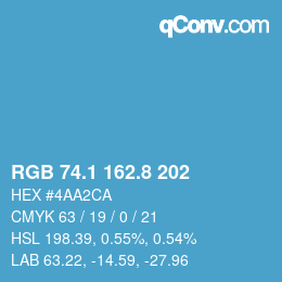 Farbcode: RGB 74.1 162.8 202 | qconv.com
