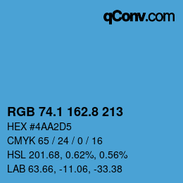 カラーコード: RGB 74.1 162.8 213 | qconv.com
