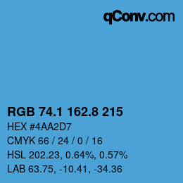カラーコード: RGB 74.1 162.8 215 | qconv.com