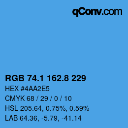 カラーコード: RGB 74.1 162.8 229 | qconv.com