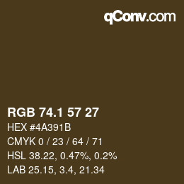 カラーコード: RGB 74.1 57 27 | qconv.com