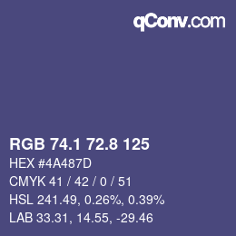 Color code: RGB 74.1 72.8 125 | qconv.com