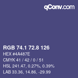 Color code: RGB 74.1 72.8 126 | qconv.com