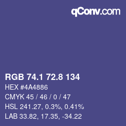 Color code: RGB 74.1 72.8 134 | qconv.com