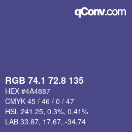 Color code: RGB 74.1 72.8 135 | qconv.com