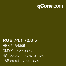 カラーコード: RGB 74.1 72.8 5 | qconv.com