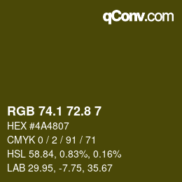 カラーコード: RGB 74.1 72.8 7 | qconv.com