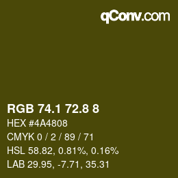 Color code: RGB 74.1 72.8 8 | qconv.com