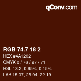 カラーコード: RGB 74.7 18 2 | qconv.com