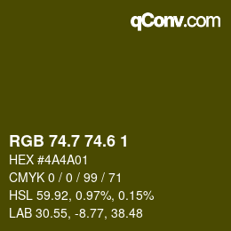 カラーコード: RGB 74.7 74.6 1 | qconv.com