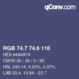 カラーコード: RGB 74.7 74.6 116 | qconv.com