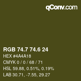 カラーコード: RGB 74.7 74.6 24 | qconv.com