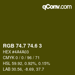 カラーコード: RGB 74.7 74.6 3 | qconv.com
