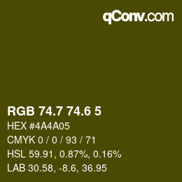 カラーコード: RGB 74.7 74.6 5 | qconv.com