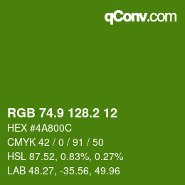 カラーコード: RGB 74.9 128.2 12 | qconv.com