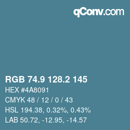 Color code: RGB 74.9 128.2 145 | qconv.com