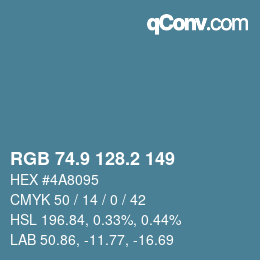 Color code: RGB 74.9 128.2 149 | qconv.com