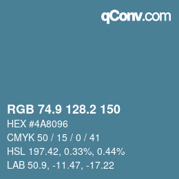 Color code: RGB 74.9 128.2 150 | qconv.com