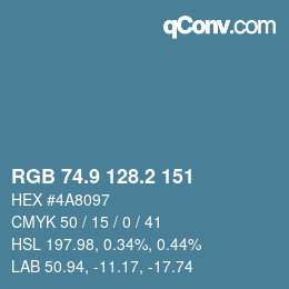Color code: RGB 74.9 128.2 151 | qconv.com