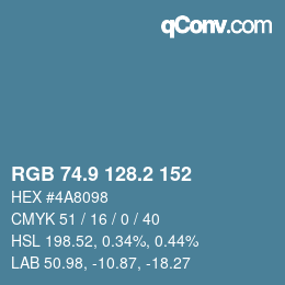 Color code: RGB 74.9 128.2 152 | qconv.com