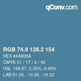 Color code: RGB 74.9 128.2 154 | qconv.com