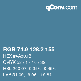 Color code: RGB 74.9 128.2 155 | qconv.com