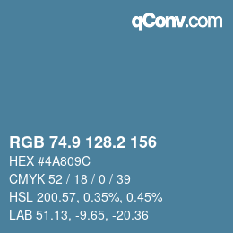 Color code: RGB 74.9 128.2 156 | qconv.com