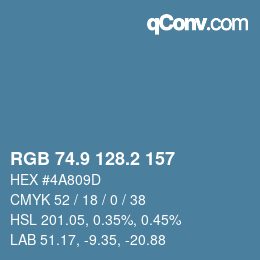 Color code: RGB 74.9 128.2 157 | qconv.com