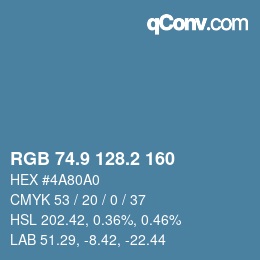 Farbcode: RGB 74.9 128.2 160 | qconv.com