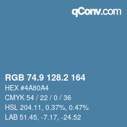 Color code: RGB 74.9 128.2 164 | qconv.com