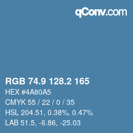 Color code: RGB 74.9 128.2 165 | qconv.com