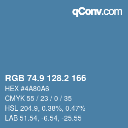 Color code: RGB 74.9 128.2 166 | qconv.com
