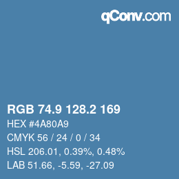 Color code: RGB 74.9 128.2 169 | qconv.com