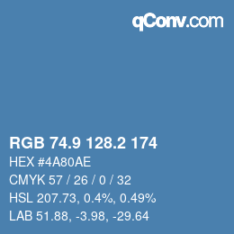 Color code: RGB 74.9 128.2 174 | qconv.com