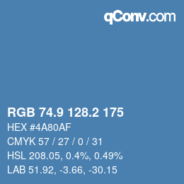Color code: RGB 74.9 128.2 175 | qconv.com