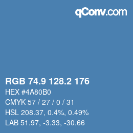 Color code: RGB 74.9 128.2 176 | qconv.com