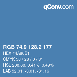 Color code: RGB 74.9 128.2 177 | qconv.com