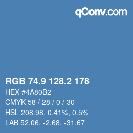 Color code: RGB 74.9 128.2 178 | qconv.com
