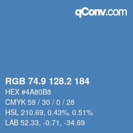 Color code: RGB 74.9 128.2 184 | qconv.com