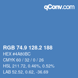 Color code: RGB 74.9 128.2 188 | qconv.com