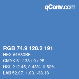 Color code: RGB 74.9 128.2 191 | qconv.com