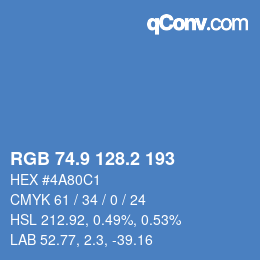 Color code: RGB 74.9 128.2 193 | qconv.com
